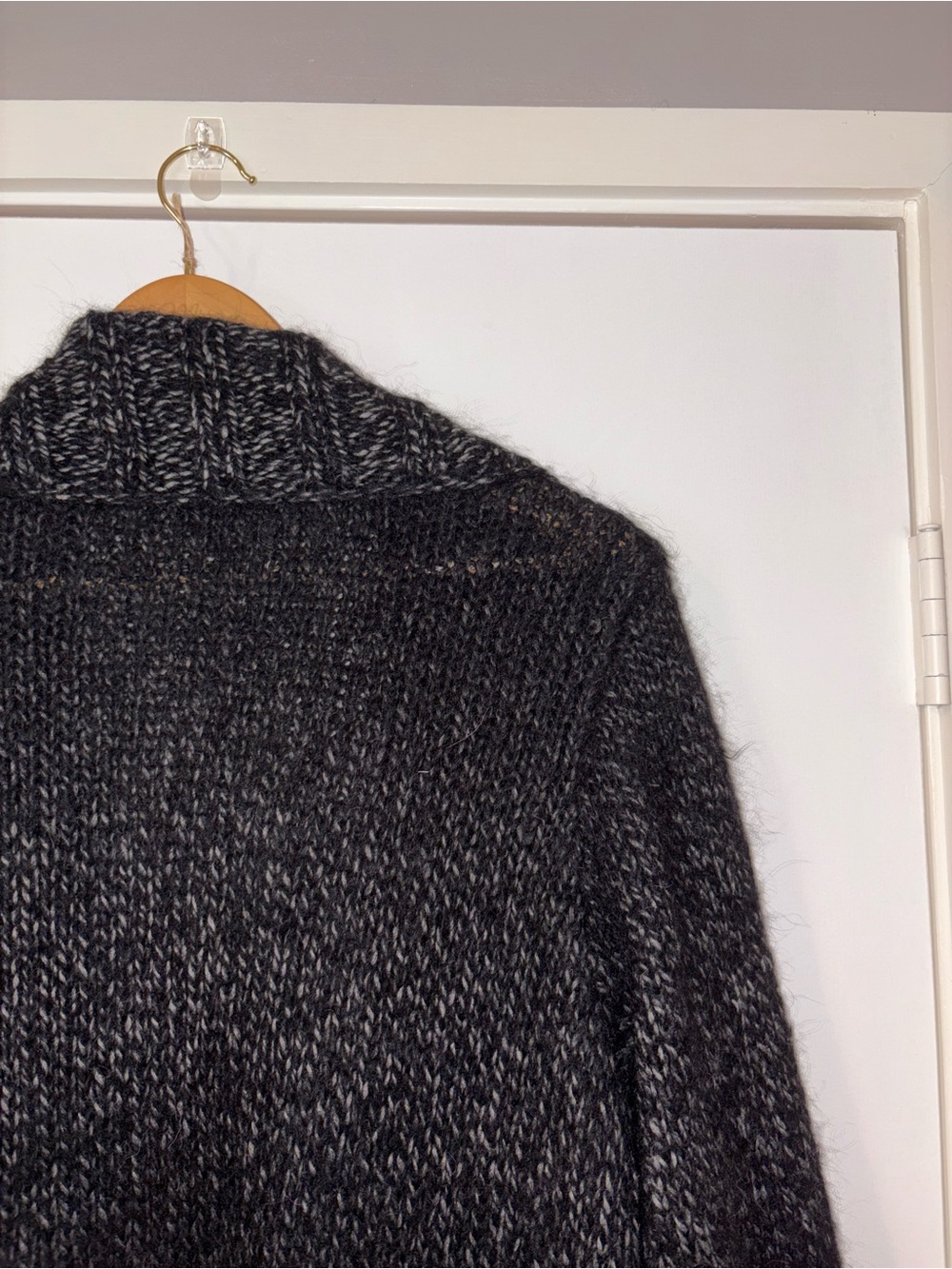 Eileen Fisher Open-Front Black Knit Cardigan Sweater - Picture 9 of 10